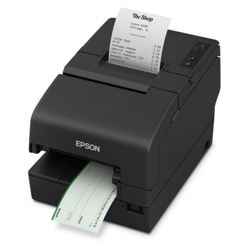 Epson TM-H6000VI, Cutter, MICR, USB, poweredUSB, Ethernet, OPOS, schwarz