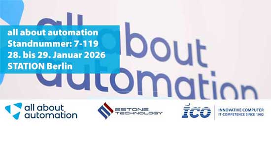 Besuchen Sie uns und unseren Partner Estone auf der all about automation Berlin
